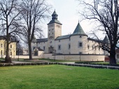 Turzov zámek ve městě Bytča během jara