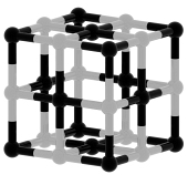 Černá a bílá kubická struktura