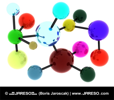 Abstraktní barevná molekula