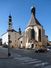 Radnice a kostel v Banské Štiavnici