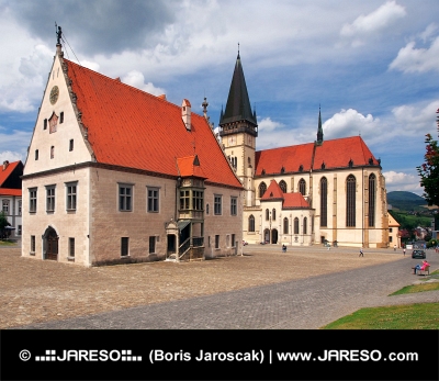 Bazilika a radnice ve městě Bardejov, Slovensko