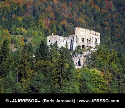 Zřícenina hradu Likava ukrytá hluboko v lese na Slovensku