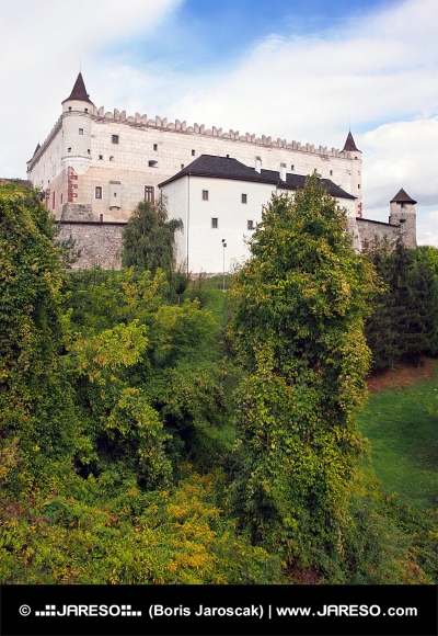 Zvolenský hrad na zalesněném kopci