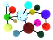 Abstraktní barevná molekula