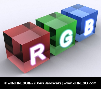 Abstraktní kostky barevného modelu RGB
